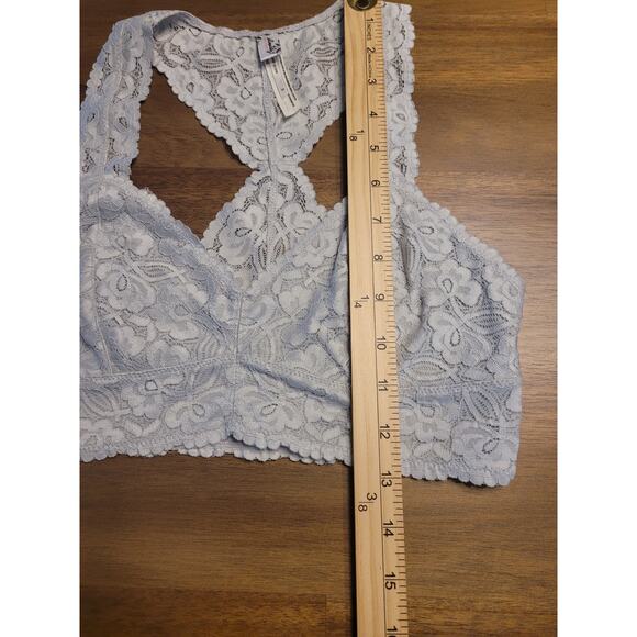 Intimately Free People Galloon Lace Racerback Bralette Small Fall Frost EUC - Picture 9 of 9